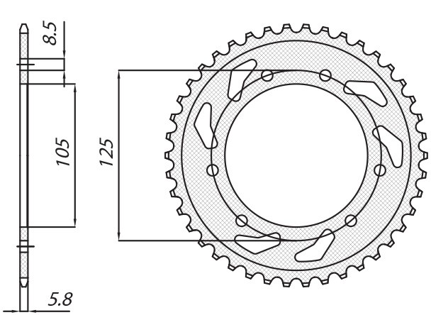 SUNSTAR ZĘBATKA TYLNA 4402 53 DERBI SENDA 50R/SM, APRILIA RX 50, MBK 50 (JTR1131.53) (ŁAŃC. 420) (440253JT) (1)