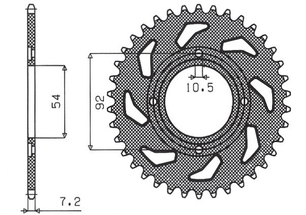 SUNSTAR ZĘBATKA TYLNA 835 49 YAMAHA TZR 125 88-93 (+4), RD 125 LC 1 82-85 (JTR835.49) (ŁAŃC. 428) (83549JT) (1)