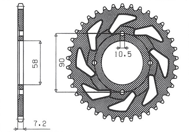 SUNSTAR ZĘBATKA TYLNA 269 42 HONDA CG 125 '02-'05, CM 125 '82-'97, CB 125T '82-'88, DAELIM VC 125 '96-'99 (JTR269.42) (ŁAŃC. 428) (26942JT) (1)