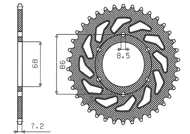 SUNSTAR ZĘBATKA TYLNA 468 46 KAWASAKI BN 125 ELIMINATOR '98-'09 (JTR468.46) (ŁAŃC. 428) (46846JT) (1)