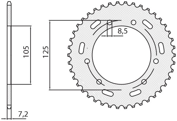 SUNSTAR ZĘBATKA TYLNA 4413 50 YAMAHA XT 125X/SM '05-'09 (JTR1134.50) (ŁAŃC. 428) (441350JT) (1)
