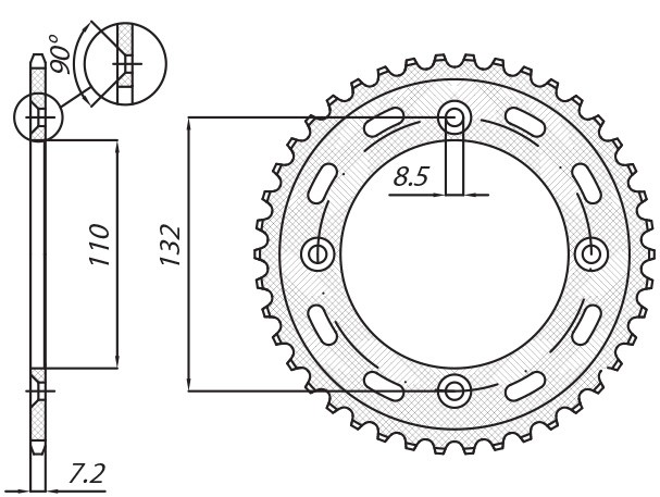 SUNSTAR ZĘBATKA TYLNA 4486 49 KTM SX 85 '04-'24, 105 XC '07-'11 (JTR895.49) (ŁAŃC. 428) (448649JT) (1)