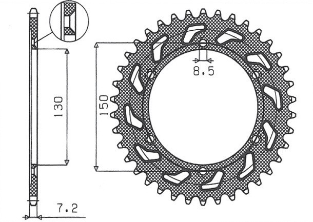 SUNSTAR ZĘBATKA TYLNA 4374 51 HONDA XLR 125R '98-'02 (JTR1249.51) (ŁAŃC. 428) (437451JT) (1)