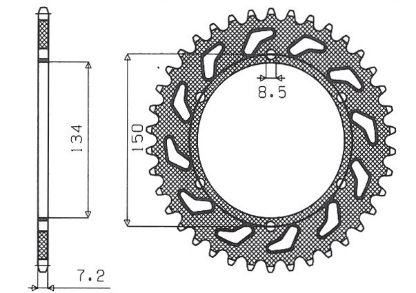 SUNSTAR ZĘBATKA TYLNA 463 48 KAWASAKI KMX 125 '86-'03 (JTR463.48) (ŁAŃC. 428) (46348JT) (1)