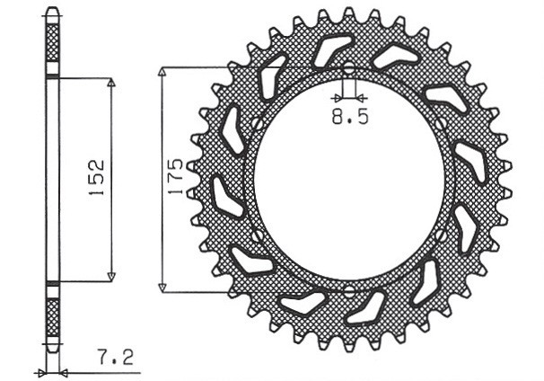 SUNSTAR ZĘBATKA TYLNA 844 53 YAMAHA DT 125R/RE 99-06 (JTR839.53) (ŁAŃC. 428) (84453JT) (1)