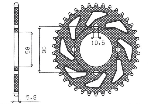 SUNSTAR ZĘBATKA TYLNA 279 45 HONDA XL 125V VARADERO '01-'13 (JTR273.45)* (ZAMIENNA Z 4668 45) (ŁAŃC. 520) (27945JT) (1)