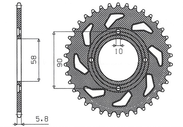 SUNSTAR ZĘBATKA TYLNA 279 31 HONDA CB 250 TWO FIFTY, NIGHTHAWK '92-'02, CMX250 REBEL (JTR279.31) (ŁAŃC. 520) (27931JT) (1)