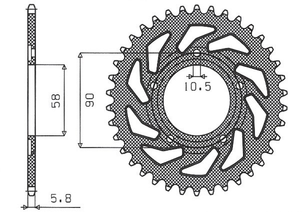 SUNSTAR ZĘBATKA TYLNA 281 38 HONDA NSR 125R '89-'02 (JTR604.38) (ŁAŃC. 520) (28138JT) (1)