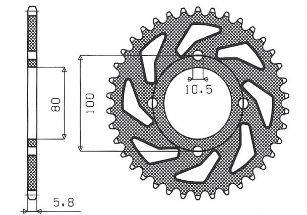 SUNSTAR ZĘBATKA TYLNA 819 41 SUZUKI GZ 250 MARAUDER (99-10), GN 250 (82-99) (JTR819/2.41) (ŁAŃC. 520) (81941JT) (1)