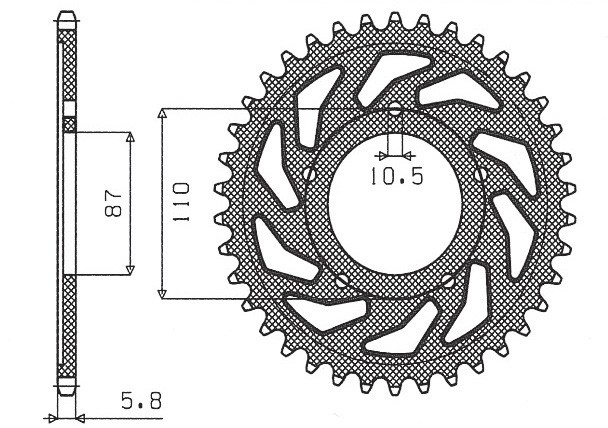 SUNSTAR ZĘBATKA TYLNA 795 39 SUZUKI GS 500 E/F 88-10 (JTR823.39) (ŁAŃC. 520) (79539JT) (1)