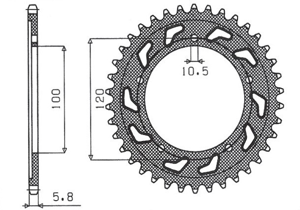 SUNSTAR ZĘBATKA TYLNA 4396 40 APRILIA RS 125 '06-'12 (JTR703.40) (ŁAŃC. 520) (439640JT) (1)