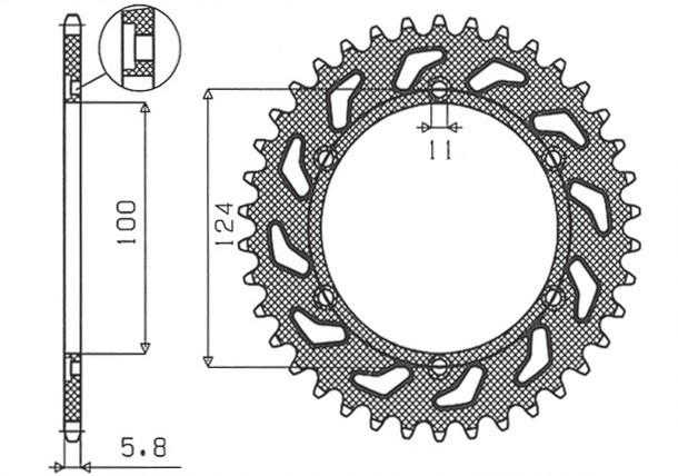 SUNSTAR ZĘBATKA TYLNA 1027 48 DUCATI MONSTER 695 '08, MONSTER 800 '03-'04 (JTR735.48) (ŁAŃC. 520) (102748JT) (1)