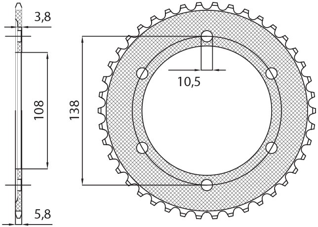 SUNSTAR ZĘBATKA TYLNA 4686 38 HONDA CBR 250R '11-'13, CBR 300R '14-'16 (JTR1220.38) (ŁAŃC. 520) (468638JT) (1)
