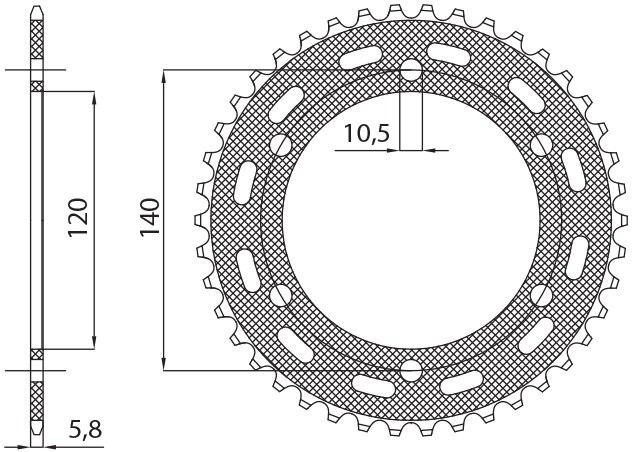 SUNSTAR ZĘBATKA TYLNA 475 42 KAWASAKI KLR 250 '84-'05 (JTR1490.42) (ŁAŃC. 520) (47542JT) (1)