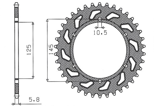SUNSTAR ZĘBATKA TYLNA 866 48 YAMAHA XJ 600 DIVERSION 95-03 (JTR855.48) (ŁAŃC. 520) (86648JT) (1)