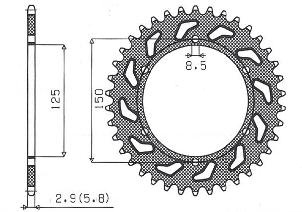 SUNSTAR ZĘBATKA TYLNA 899 45 KTM SX/EXC (JTR897.45) (ŁAŃC. 520) (89945JT) (1)