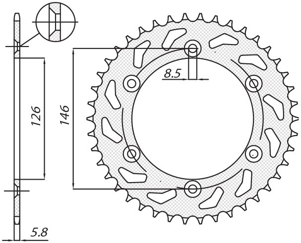 SUNSTAR ZĘBATKA TYLNA 808 50 SUZUKI RM/RMZ(JTR808.50) (ŁAŃC. 520) (80850JT) (1)
