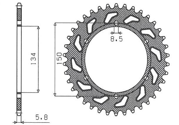 SUNSTAR ZĘBATKA TYLNA 489 49 KAWASAKI KX/KXF `84-'20 (JTR460.49) (ŁAŃC. 520) (48949JT) (1)