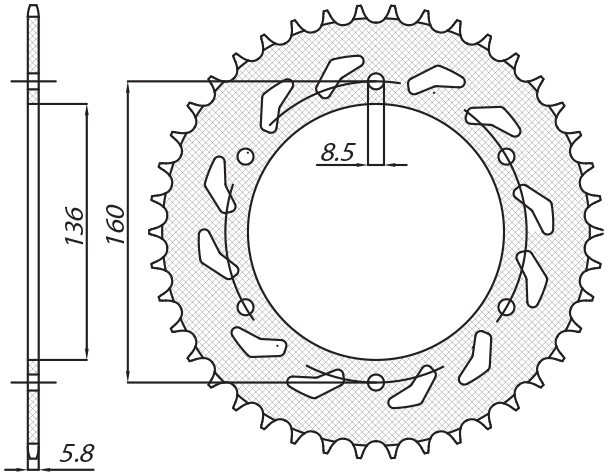 SUNSTAR ZĘBATKA TYLNA 3552 42 APRILIA PEGASO 600 '90-'93, PEGASO 650 '92-'04, BMW F650 '92-'04 (JTR5.42)* (ŁAŃC.520) (355242JT) (1)