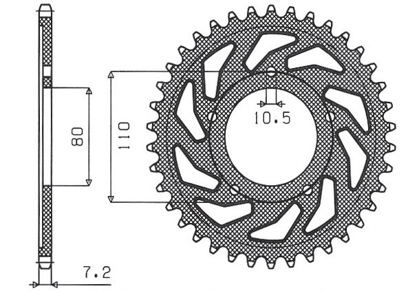SUNSTAR ZĘBATKA TYLNA 4350 44 HONDA VT 600C SHADOW '90-'07 (JTR1332.44) (ŁAŃC. 525) (435044JT) (1)