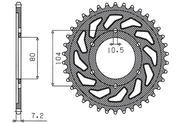 SUNSTAR ZĘBATKA TYLNA 4359 40 KAWASAKI ZX 6 R '98-'02, Z 1000 '07-'09, ZX10R '04-'15 (JTR1489.40) (ŁAŃC. 525) (435940JT) (1)