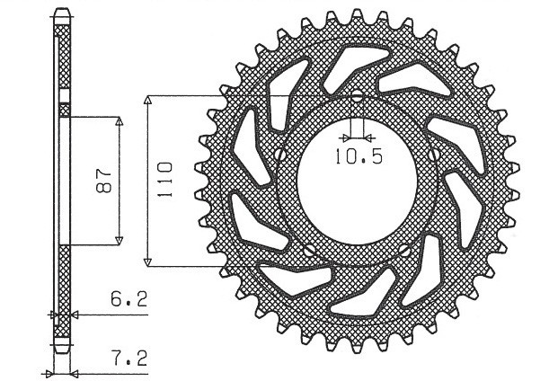 SUNSTAR ZĘBATKA TYLNA 828 44 SUZUKI SV 650 99-13 (JTR807.44) (ŁAŃC. 525) (82844JT) (1)