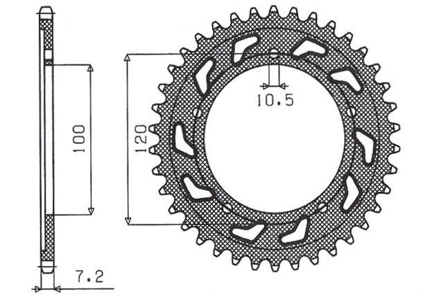 SUNSTAR ZĘBATKA TYLNA 4447 41 / 4363 41 APRILIA RSV 1000 04-15, TUONO 1000 06-10, MANA 850 (08-16) (JTR702.41) (JTR713.41) (ŁAŃC. 525) (436341JT) (1)
