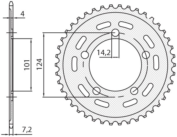 SUNSTAR ZĘBATKA TYLNA 4508 41 KTM 950/990/1190 RC8 /DUKE/ SUPERMOTO (JTR898.41) (ŁAŃC. 525) (450841JT) (1)