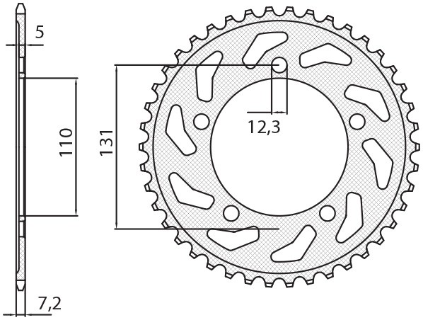 SUNSTAR ZĘBATKA TYLNA 4585 44 BMW S 1000 RR '09-'11 (JTR7.44) (ŁAŃC. 525) (458544JT) (1)