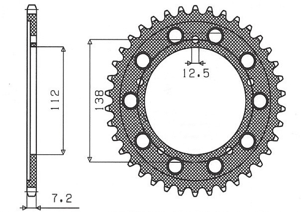 SUNSTAR ZĘBATKA TYLNA 4357 44 HONDA CBR 600 '99-'00 (JTR1304.44) (ŁAŃC. 525) (435744JT) (1)