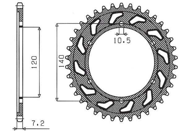 SUNSTAR ZĘBATKA TYLNA 5301 46 SUZUKI GSXR 600 (98-00) (JTR498.46) (ŁAŃC. 525) (530146JT) (1)