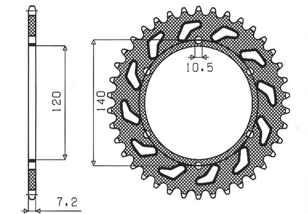 SUNSTAR ZĘBATKA TYLNA 5301 38 KAWASAKI ZR7 (99-04) (JTR498.38) (ŁAŃC. 525) (530138JT) (1)