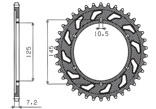 SUNSTAR ZĘBATKA TYLNA 869 42 YAMAHA TDM 850 (96-98) (JTR867.42) (ŁAŃC. 525) (86942JT) (1)