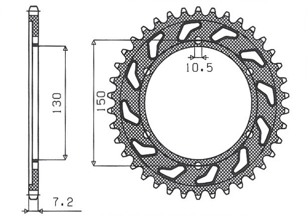 SUNSTAR ZĘBATKA TYLNA 300 46 YAMAHA FZ 8 '10-'15 (JTR300.46) (ŁAŃC. 525) (30046JT) (1)