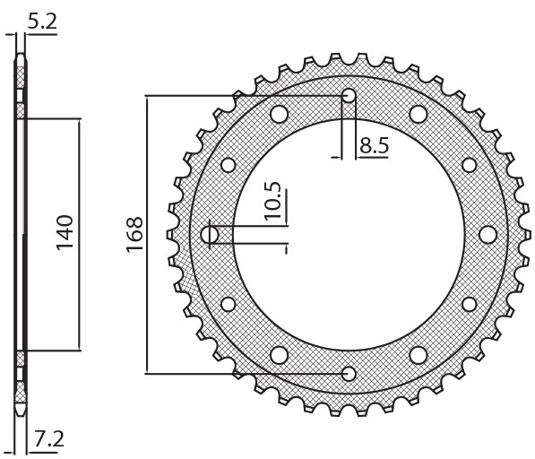 SUNSTAR ZĘBATKA TYLNA 4550 47 BMW F 800R (OTWÓR NA ŚRUBĘ 8,5MM) (JTR6.47) (ŁAŃC. 525) (455047JT) (1)