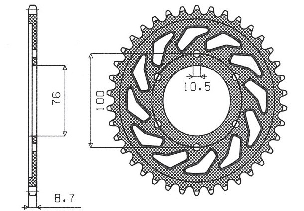 SUNSTAR ZĘBATKA TYLNA 825 45 / 816 45 SUZUKI GSXR1100, GSXR750 (92-95) (JTR816.45) (ŁAŃC. 530) (81645JT) (1)