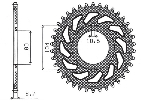 SUNSTAR ZĘBATKA TYLNA 488 45 KAWASAKI ZX9R (94-97), ZZR1200 (02-05) (JTR488.45) (ŁAŃC. 530) (48845JT) (1)