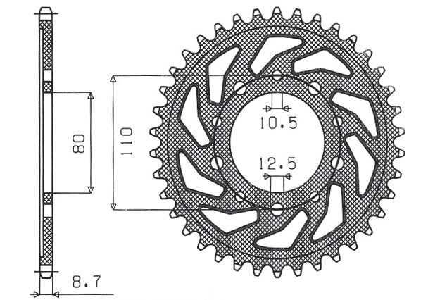 SUNSTAR ZĘBATKA TYLNA 334 46 HONDA CB 750F '80-'82 (JTR1334.46) (ŁAŃC. 530) (33446JT) (1)