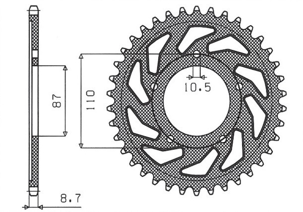 SUNSTAR ZĘBATKA TYLNA 824 48 SUZUKI VZ 800 MARAUDER (97-04) (JTR829.48) (ŁAŃC. 530) (82448JT) (1)