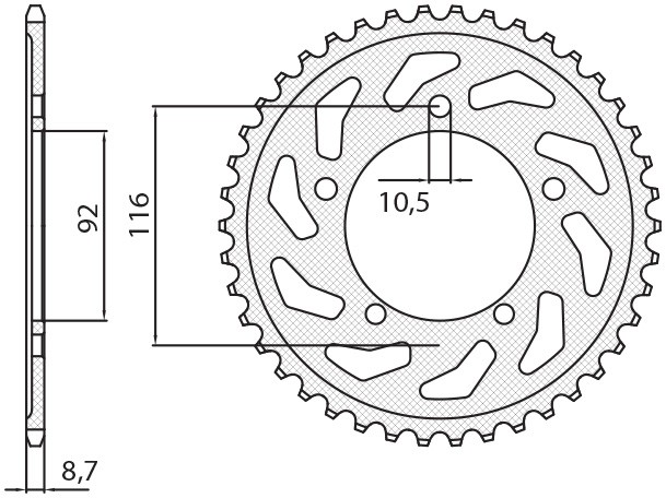 SUNSTAR ZĘBATKA TYLNA 4542 41 KAWASAKI ZZR 1400 '06-'18 (JTR1493.41) (ŁAŃC. 530) (454241JT) (1)