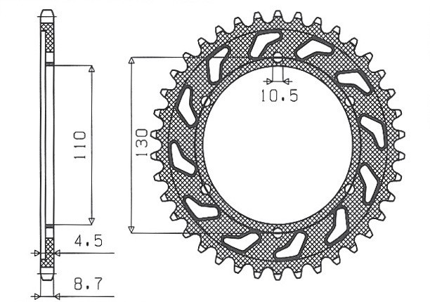 SUNSTAR ZĘBATKA TYLNA 241 47 YAMAHA R1 '09-'14, FZ6 '04-'09, R6 '03-'10 (+1) (JTR479.47) (JTR1479.47) (ŁAŃC. 530) (24147JT) (1)