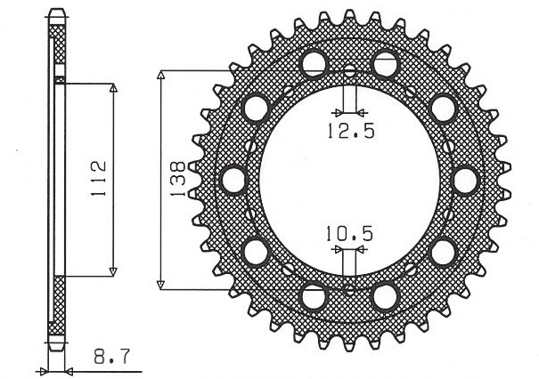 SUNSTAR ZĘBATKA TYLNA 4448 42 / 408 42 HONDA CBF 1000 '10-'15, VTR 1000 FIRE STORM '97-'05, CBR 900 RR '92-'95 (JTR1871.42) (JTR302.42) (ŁAŃC. 530) (4 (1)