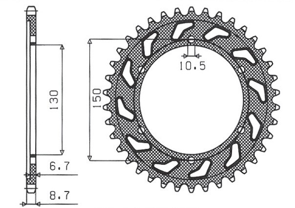 SUNSTAR ZĘBATKA TYLNA 860 38 YAMAHA XJR 1200/1300 95-01 (JTR859.38) (ŁAŃC. 530) (86038JT) (1)