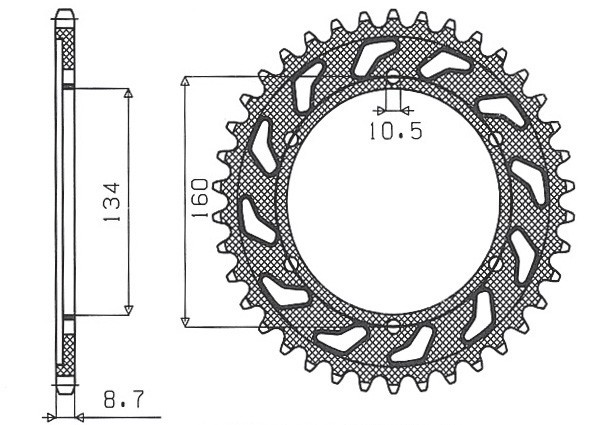 SUNSTAR ZĘBATKA TYLNA 4399 43 HONDA CBR 900RR '00-'03 (929,954) (JTR1306.43) (ŁAŃC. 530) (439943JT) (1)