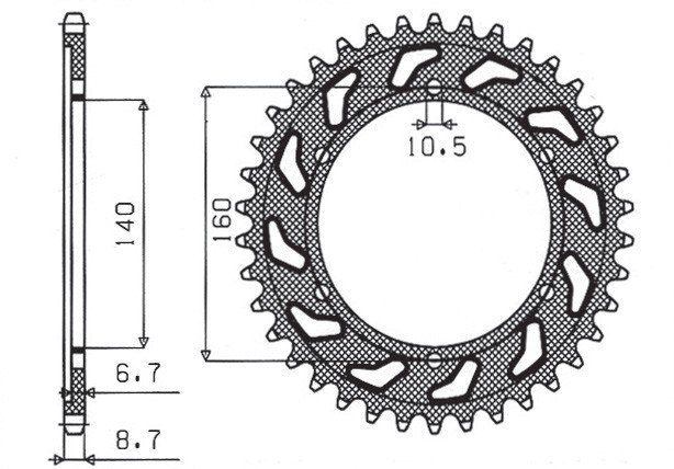 SUNSTAR ZĘBATKA TYLNA 502 48 KAWASAKI GPX 750R, GPZ 750/900/1100, ZRX/ZZR 1100 (JTR502.48) (ŁAŃC. 530) (50248JT) (1)