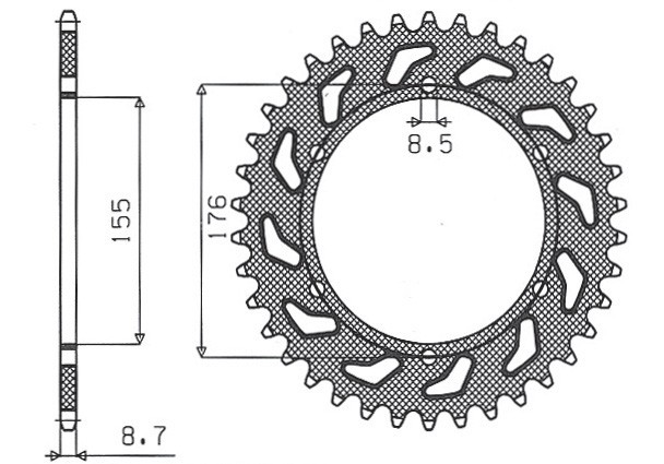 SUNSTAR ZĘBATKA TYLNA 4392 42 TRIUMPH 955/1050 (JTR2011.42) (ŁAŃC. 530) (439242JT) (1)