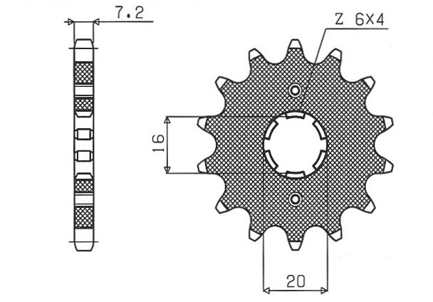 SUNSTAR ZĘBATKA PRZEDNIA 263 15 YAMAHA DT 125 LC '84-'87 , JUNAK 125 (JTF1263.15) (ŁAŃC. 428) (26315JT) (1)