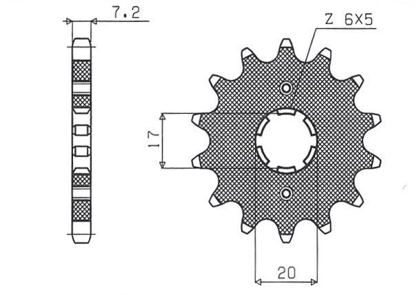 SUNSTAR ZĘBATKA PRZEDNIA 2037 16 HONDA CBR 125, CBF 125 '09-'14 (JTF1264.16) (ŁAŃC. 428) (203716JT) (1)