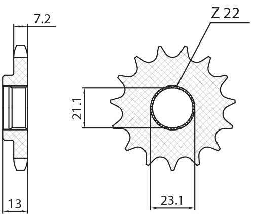 SUNSTAR ZĘBATKA PRZEDNIA 2149 15 YAMAHA 250 TRICKER '06-'08, YBR 250 '08-'11 (JTF1594.15) (ŁAŃC. 428) (214915JT) (1)