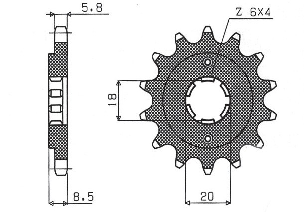 SUNSTAR ZĘBATKA PRZEDNIA 2046 14 HONDA CMX 250`87-`05 (JTF270.14) (ŁAŃC. 520) (204614JT) (1)